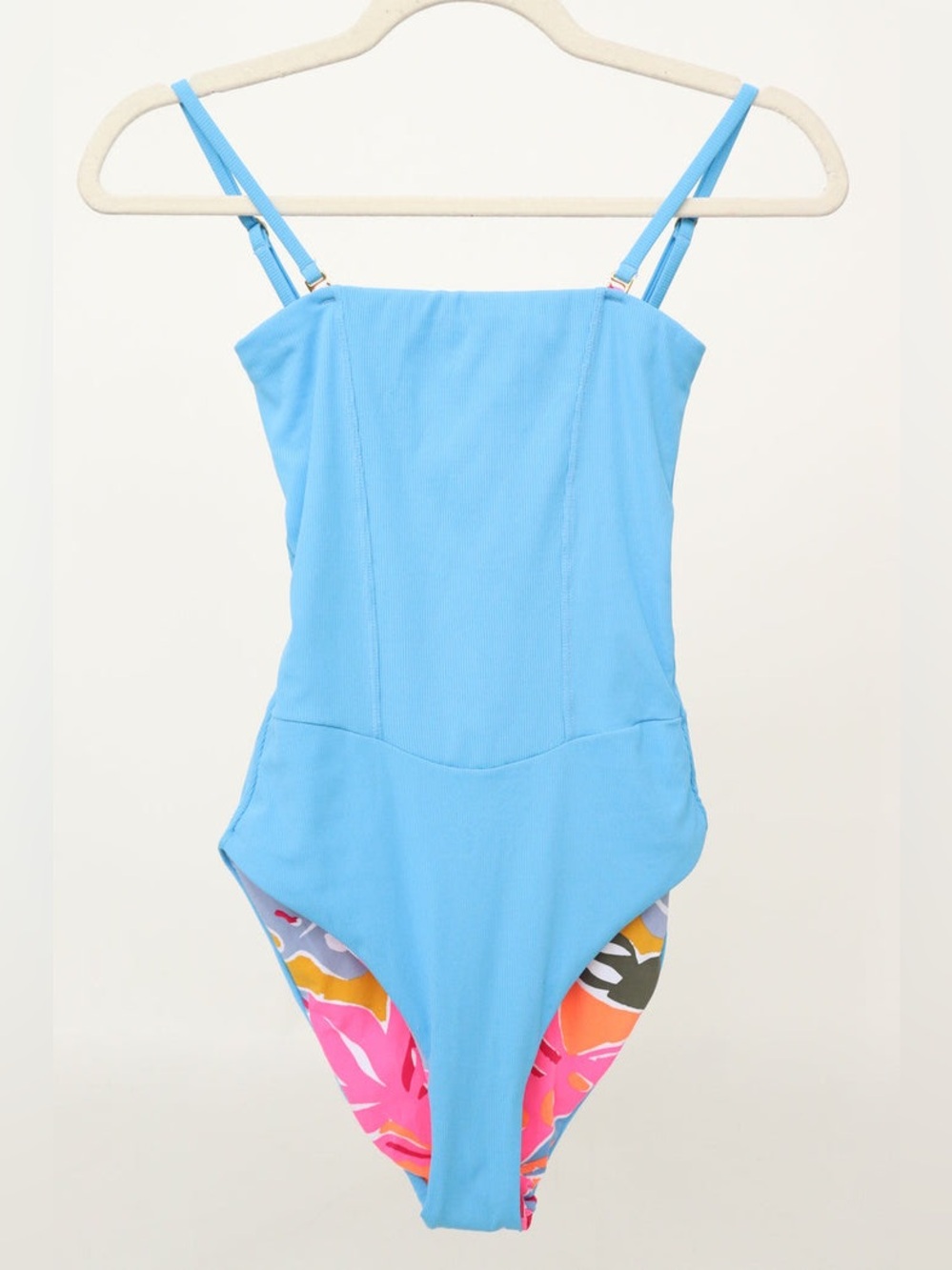 Maaji Sky Blue One-Piece Swimsuit with Floral reversible